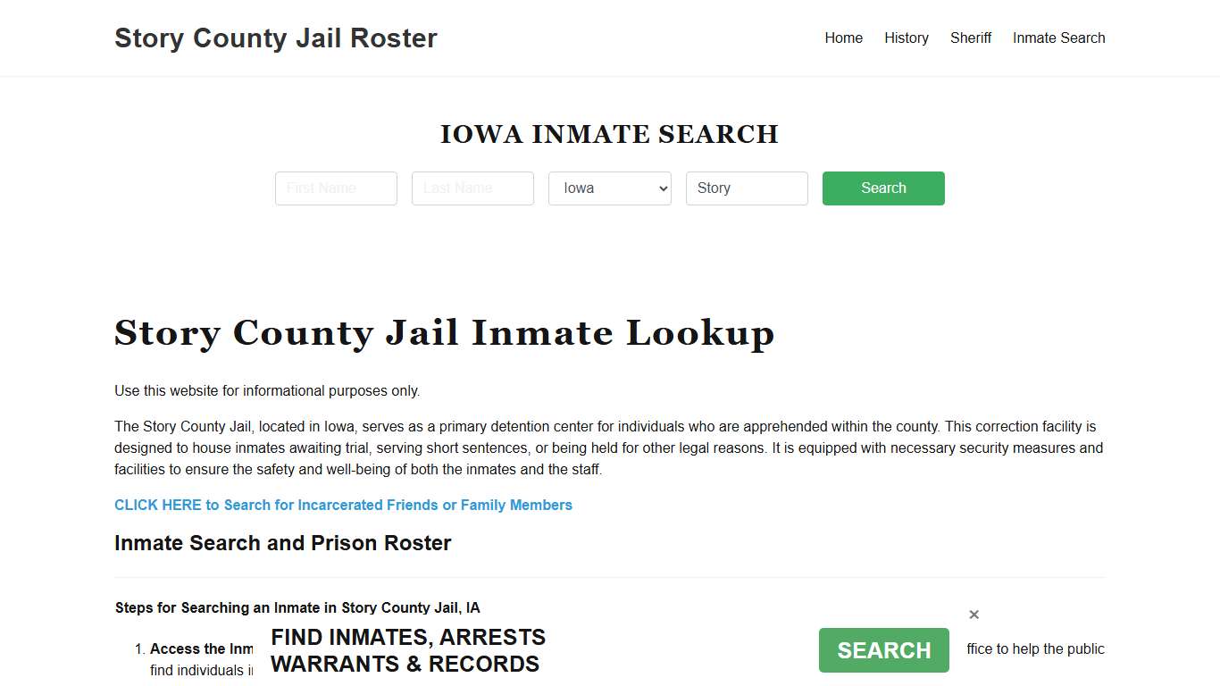 Story County Jail Roster Lookup, IA, Inmate Search