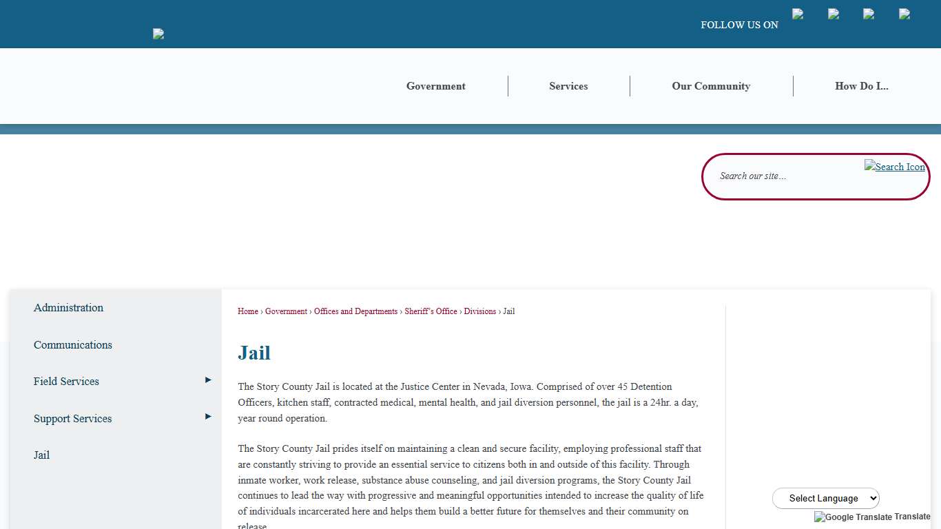 Jail | Story County, IA - Official Website